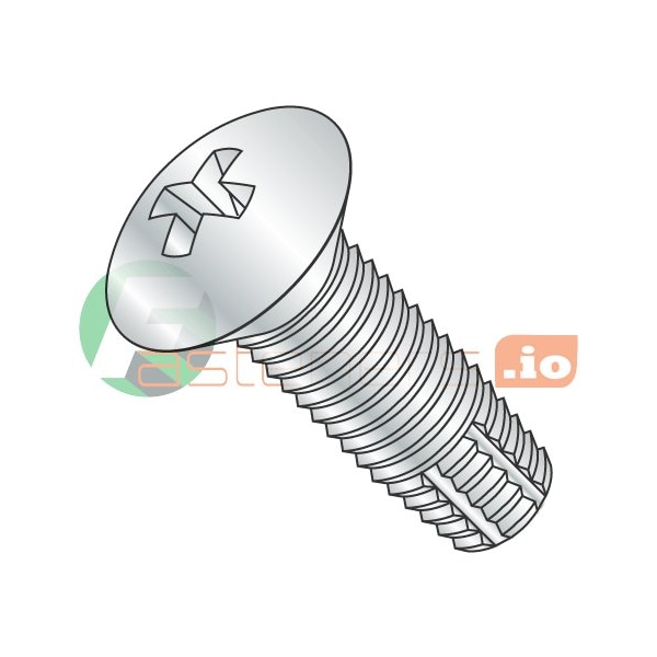 Newport Fasteners Thread Cutting Screw, #8-32 x 3/8 in, Zinc Plated Steel Oval Head Phillips Drive, 10000 PK 666480 - main